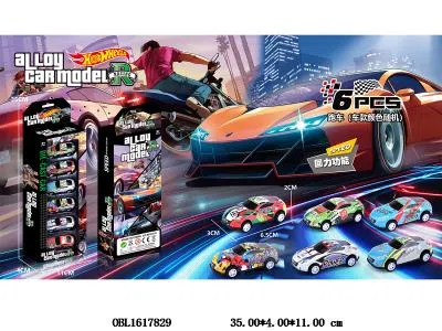 6只装合金铁皮回力涂鸦跑车_OBL1617829