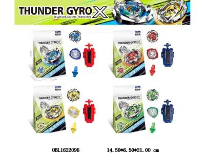 合金陀螺 配双向拉线发射器   4款混装_OBL1622096