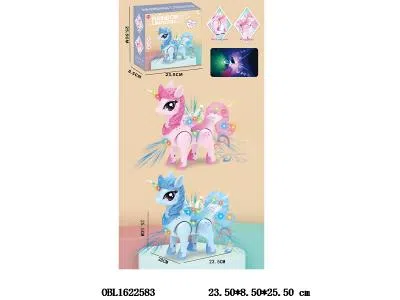 电动独角兽带灯光音乐 3*AA不包电 2色混装_OBL1622583