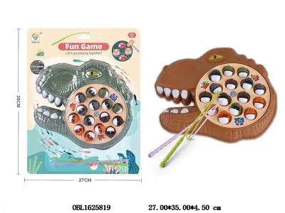 恐龙电动钓鱼盘套装带音乐 2*AA不包电 2色混装_OBL1625819