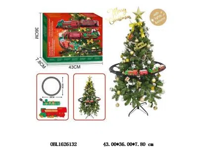 电动悬挂圣诞树轨道火车套装带灯光声音 4*AAA无包电_OBL1626132