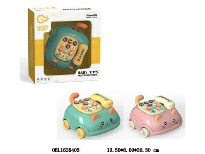 猫咪拉线电话车带灯光音乐 2*AA不包电 清装_OBL1626405