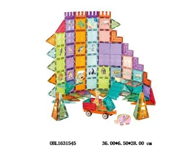 益智积木 彩窗磁力片动物世界  102PCS_OBL1631545