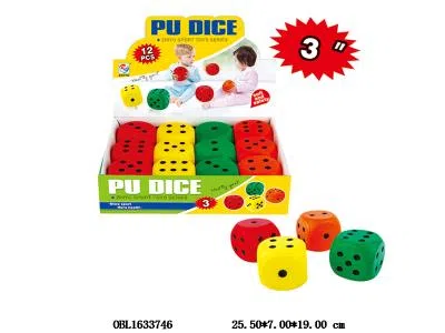 PU大骰子 4色混装 12粒装1展示盒_OBL1633746