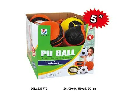 5寸PU球  篮/足/橄榄/新篮球 4款混装 12粒装1展示盒_OBL1633772