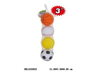 4粒装3寸PU球 足/篮/网/棒球 四款混装_OBL1633822
