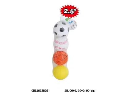 4粒装2.5寸PU球 足/篮/网/棒球 四款混装_OBL1633826