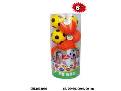 12粒装6寸PU球 足/篮球 两款混装_OBL1634060