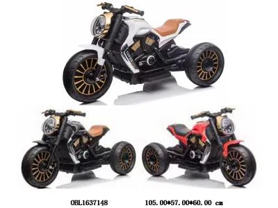 儿童电动摩托车带灯光音乐配充电线 12v4.5AH电瓶包电 红/白/黑_OBL1637148