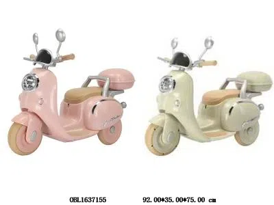 电动摩托车带灯光音乐配充电线 6v4AH电瓶包电 粉/白/绿_OBL1637155