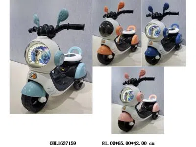 电动摩托车带灯光音乐配充电线 6v4AH电瓶包电 红/粉/蓝_OBL1637159