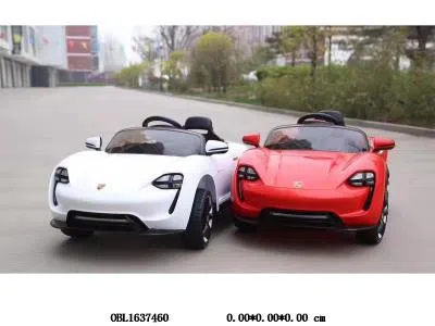 儿童电动保时捷童车配充电线  电瓶包电 红/白_OBL1637460