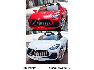 儿童电动玛莎拉蒂童车配充电线  电瓶包电 红/白/蓝_OBL1637461
