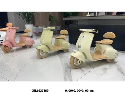 儿童电动摩托车带灯光配充电线  6V4AH电瓶包电 杏/绿/粉_OBL1637469