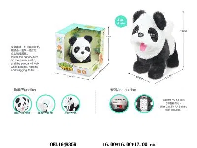 电动毛绒熊猫带声音 2*AA不包电 点头 摇尾_OBL1648359
