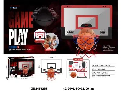 壁挂式篮球框套装带计分 3粒AA不包电 2色混装_OBL1653235