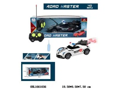 1:18五通喷雾遥控警车带灯光  车身3*AA无包电  遥控器2*AA无包电 40频率  2色混装_OBL1661036