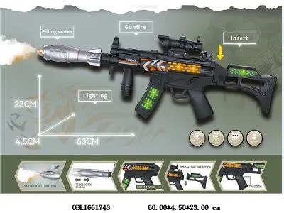 电动枪带灯光声音震动喷雾 3*AA不包电_OBL1661743