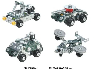 金属自装军事车 4款混装 24片装1展示盒_OBL1663144