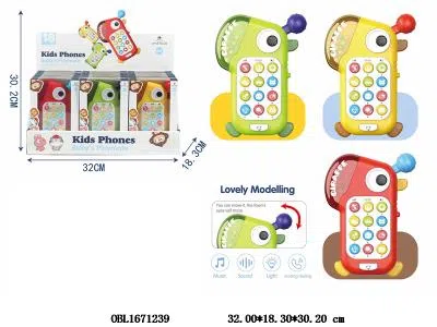 早教手机带灯光音乐 3*AAA不包电 3色混装 18只装1展示盒_OBL1671239