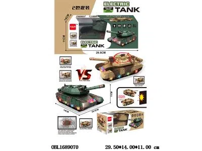 电动万向坦克带灯光音乐 3*AA不包电 2色混装_OBL1689070