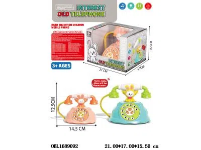 趣味老式电话机带音乐 2*AAA不包电 2色混装_OBL1689092