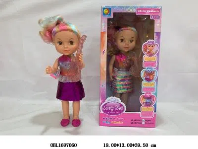 14寸实身芭芘娃娃带灯光音乐 英文IC 3*AA不包电 衣服3款混装_OBL1697060