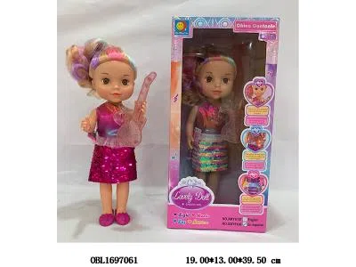 14寸实身芭芘娃娃带灯光音乐 西文IC 3*AA不包电 衣服3款混装_OBL1697061