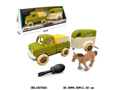 拆装皮卡农夫车套装 配1只马_OBL1697665