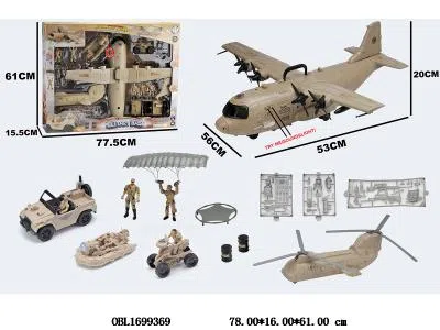 滑行运输机军事套装 带灯光声音 2*AG13包电_OBL1699369