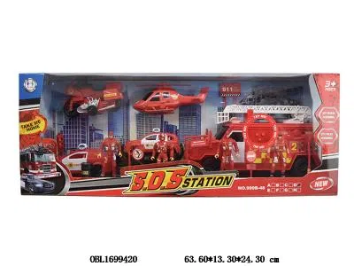 消防套装 滑行押运车带灯光声音 2*AG13包电 滑行吉普车/摩托车/跑车_OBL1699420