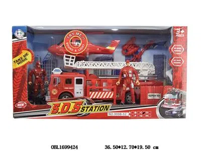 消防套装 滑行飞机带灯光声音 2*AG13包电 滑行消防车_OBL1699424