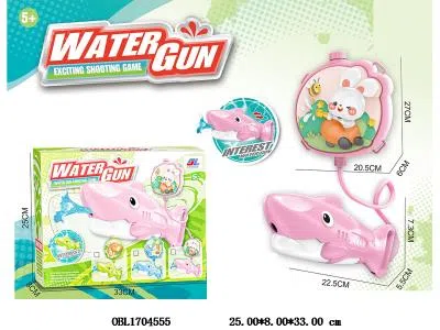 电动背包水枪配USB线 3.7V锂电池包电 粉色鲨鱼_OBL1704555