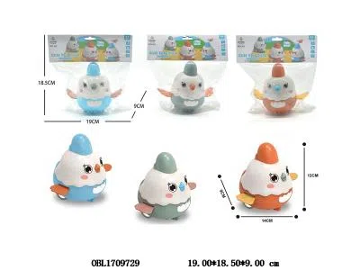 卡通按压玩具鸡 3色混装_OBL1709729