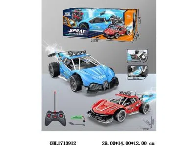 遥控赛车带喷雾 配USB线 车身3.7V锂电池包电 遥控器2*AA不包电 27频率 2色混装_OBL1713912