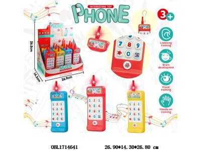 语音手机带灯光音乐 3*AAA不包电 3色混装 12只装1展示盒_OBL1714641