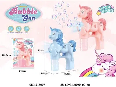 15孔电动泡泡枪套装带灯光 4*AA无包电 2色混装_OBL1715907