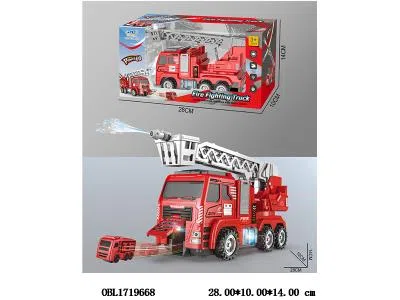 电动喷水弹射消防车配3款迷你小车 3*AA不包电_OBL1719668