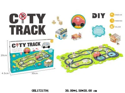 电动拼图轨道车套装 DIY城市主题 不包电_OBL1721794