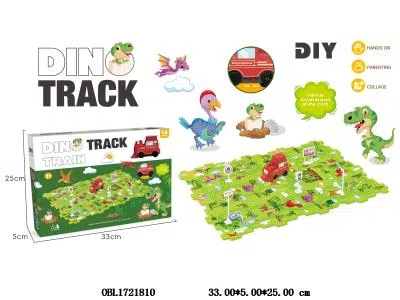 电动拼图轨道车套装 DIY恐龙主题 不包电_OBL1721810