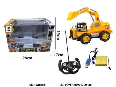 四通遥控工程车配USB线 车身4.8V电池包电 遥控器2*AA不包电 27频率_OBL1721818