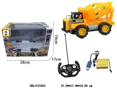 四通遥控工程车配USB线 车身4.8V电池包电 遥控器2*AA不包电 27频率_OBL1721822