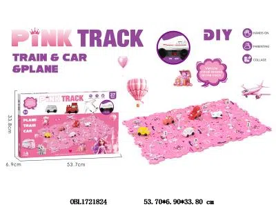 电动拼图轨道车套装 DIY芭比主题 不包电_OBL1721824