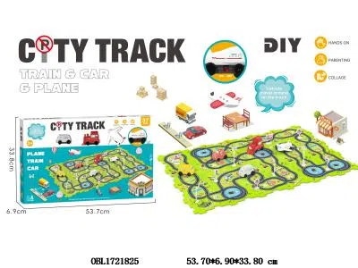 电动拼图轨道车套装 DIY城市主题 不包电_OBL1721825