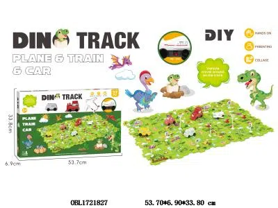 电动拼图轨道车套装 DIY恐龙主题 不包电_OBL1721827