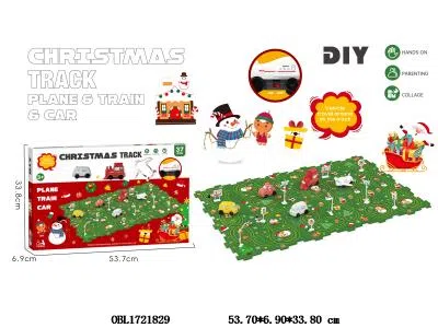 电动拼图轨道车套装 DIY圣诞主题 不包电_OBL1721829