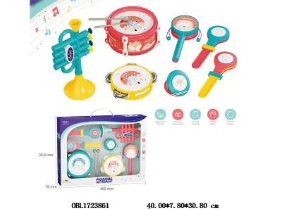 乐器组合套装 爵士鼓 铃鼓 手拍 喇叭 拨浪鼓_OBL1723861