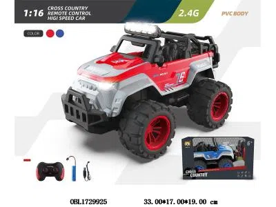 1:16遥控越野车带灯光 配USB线 车身3.7V锂电池包电 遥控器2AA不包电 2.4G频率 2色混装_OBL1729925