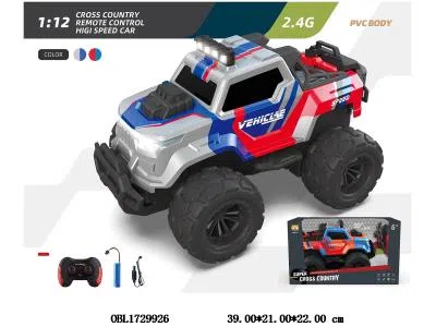 1:12遥控越野车带灯光 配USB线 车身3.7V锂电池包电 遥控器2AA不包电 2.4G频率 2色混装_OBL1729926