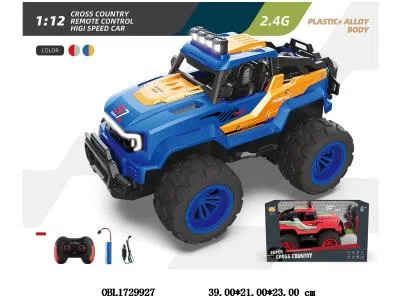 1:12遥控越野车带灯光 配USB线 车身3.7V锂电池包电 遥控器2AA不包电 2.4G频率 2色混装_OBL1729927
